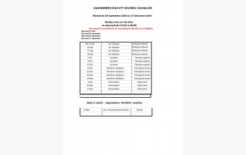 Reprise école vtt 2025/2026